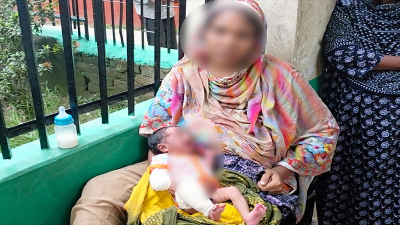 মাদকাসক্ত মায়ের কোলে নবজাতক